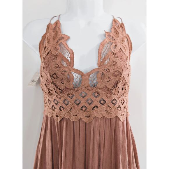 Free People Layered Adella Dress Rose Pink - Picture 5 of 14